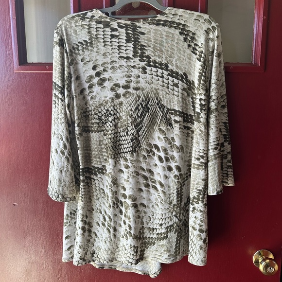 Susan Woo Snake Print Blouse - Cream and Brown - Picture 3 of 3
